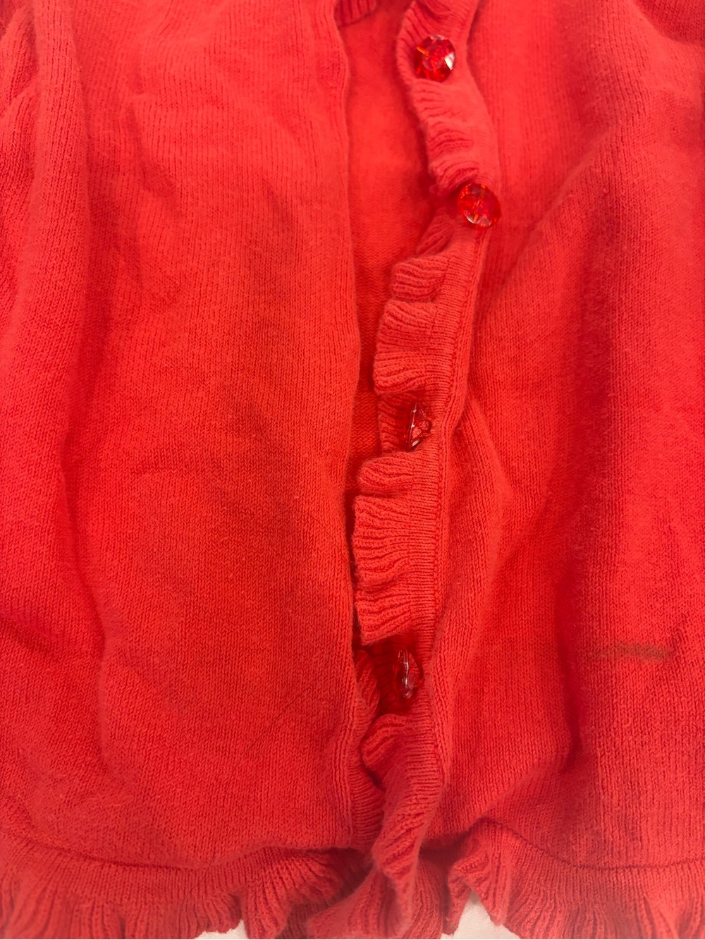 Rachel Riley Red Ruffle-Trim Cardigan - Picture 4 of 5